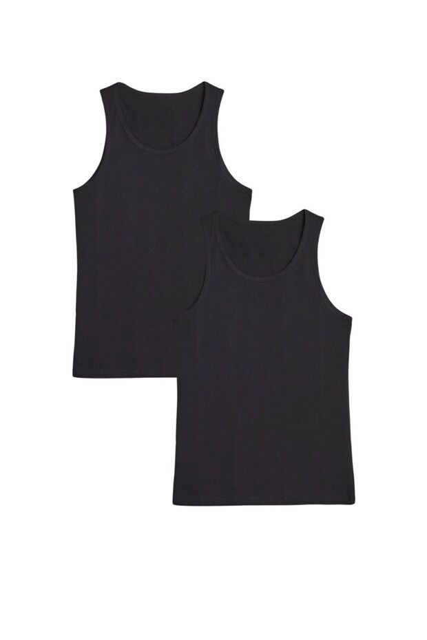 100% Cotton 2-Pack Classic Black Men's Undershirt L.U.O1.K.0K.A3.K.0O.T.A2