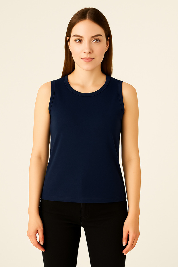 Women's Basic Comfortable Lycra Crew Neck Cotton Sleeveless Undershirt Hijab Innerwear & Casual Combination & T-Shirt