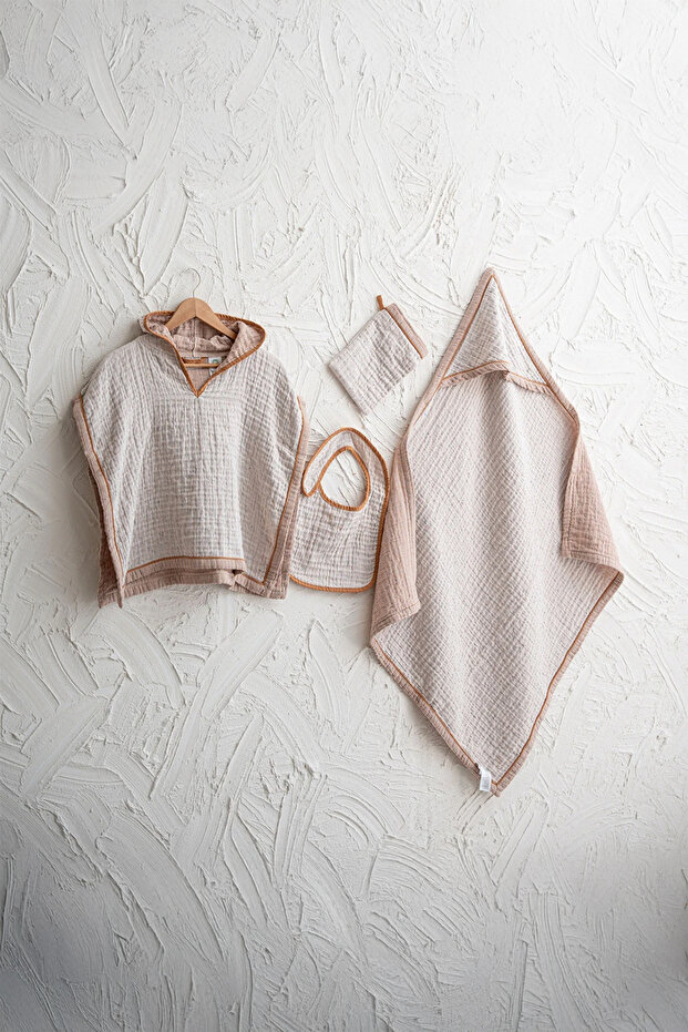 Melinda Terra 100% Organic Cotton Muslin 4 Piece Baby Poncho Set