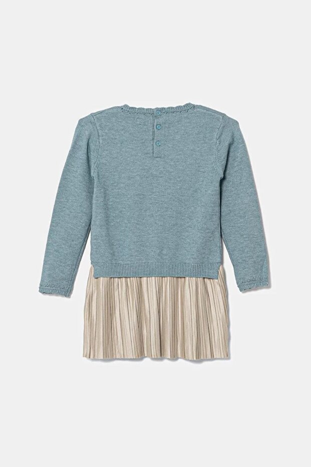 LS MIXED FABRIC DRES - 3