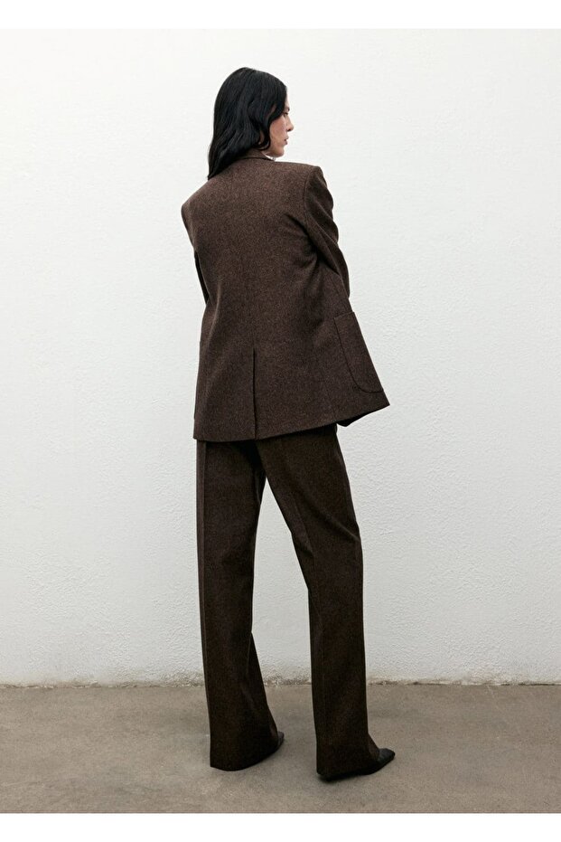 Kırçıllı yün pantolon - 4