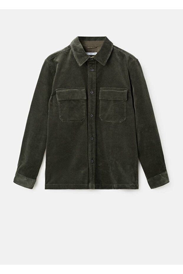Cepli fitilli kadife gömlek ceket - 3