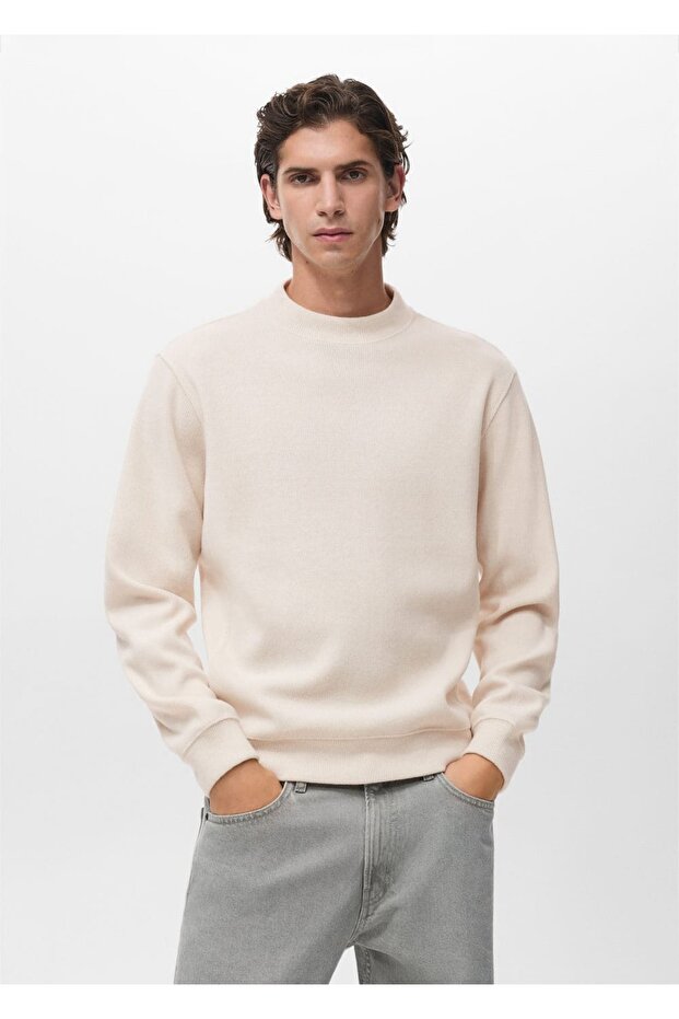 Düz kesim regular fit triko sweatshirt - 1