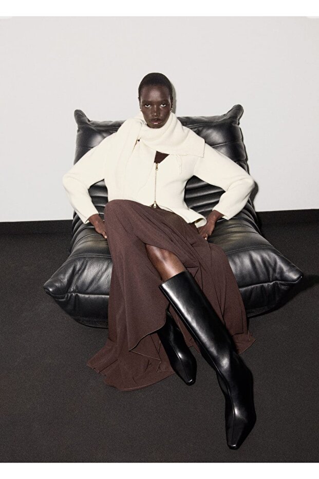 Fermuarlı triko ceket - 8