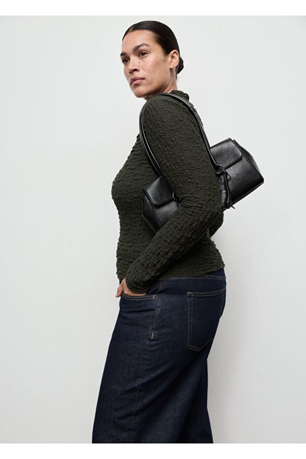 Dokuma krep bluz - 5