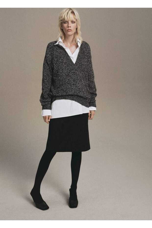 Kırçıllı V yaka kazak - 2