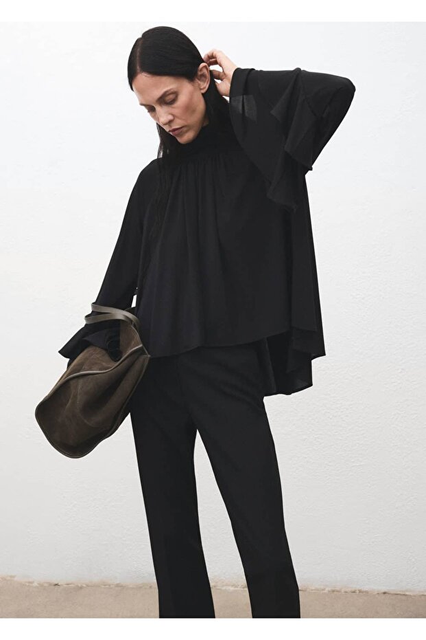Flounce Bell Sleeve Blouse - 7
