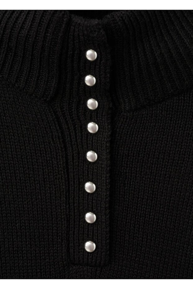 Perkins yaka düğmeli kazak - 6