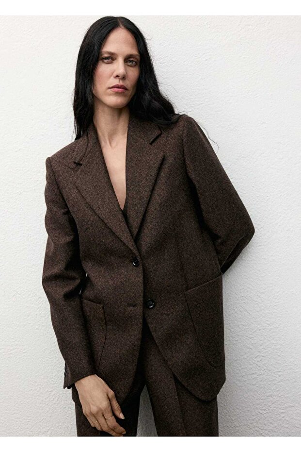 Kırçıllı yün blazer ceket - 1
