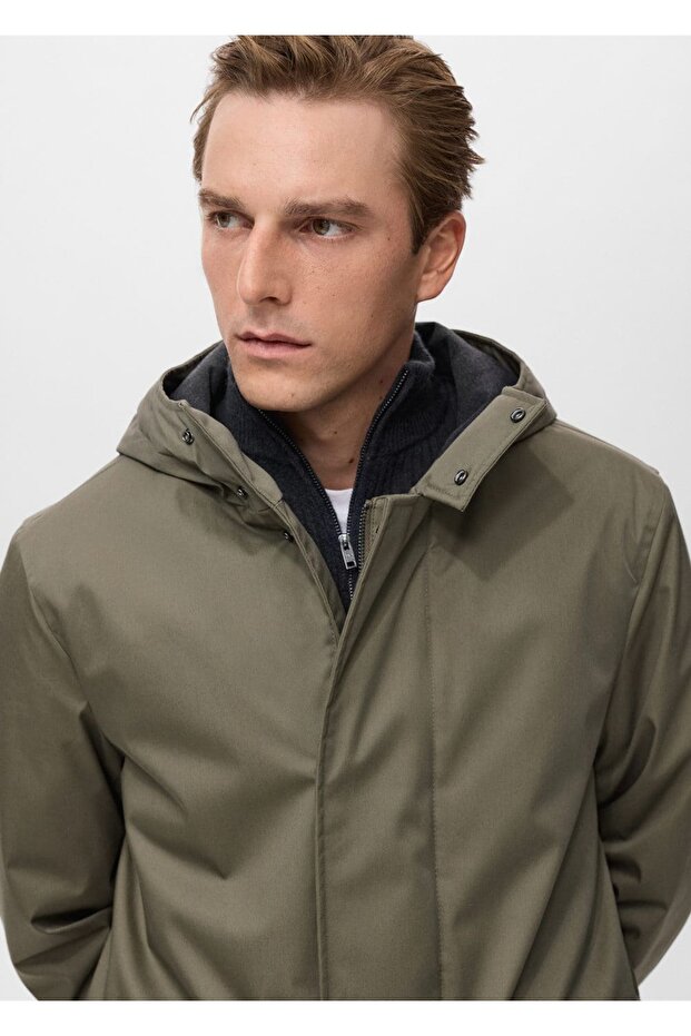 Su itici kapüşonlu kapitone parka - 7