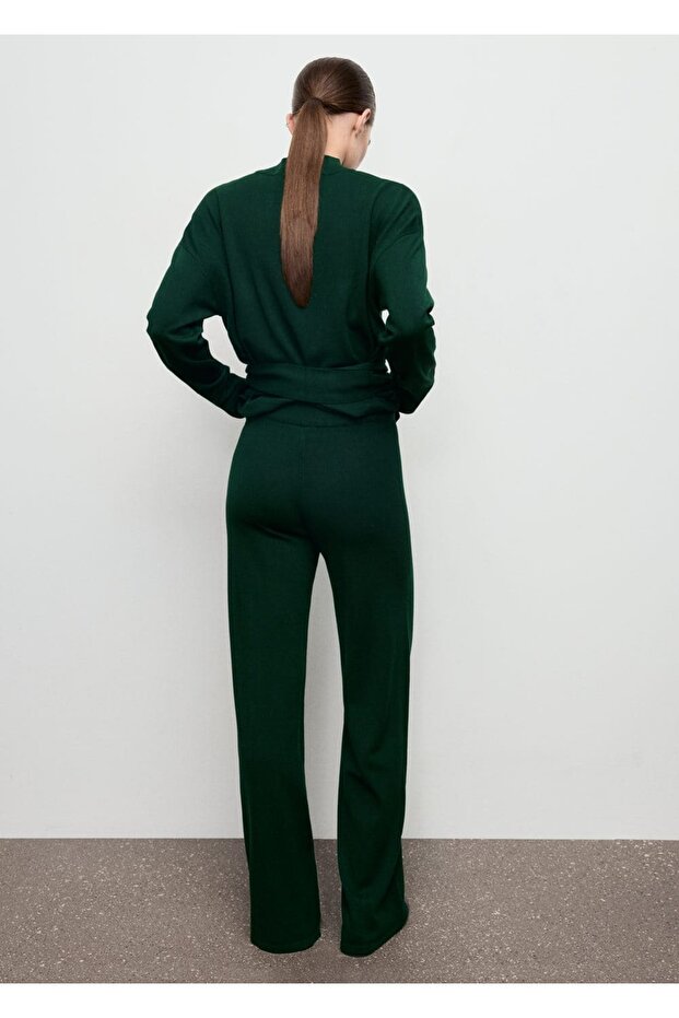 Dikiş detaylı triko pantolon - 4