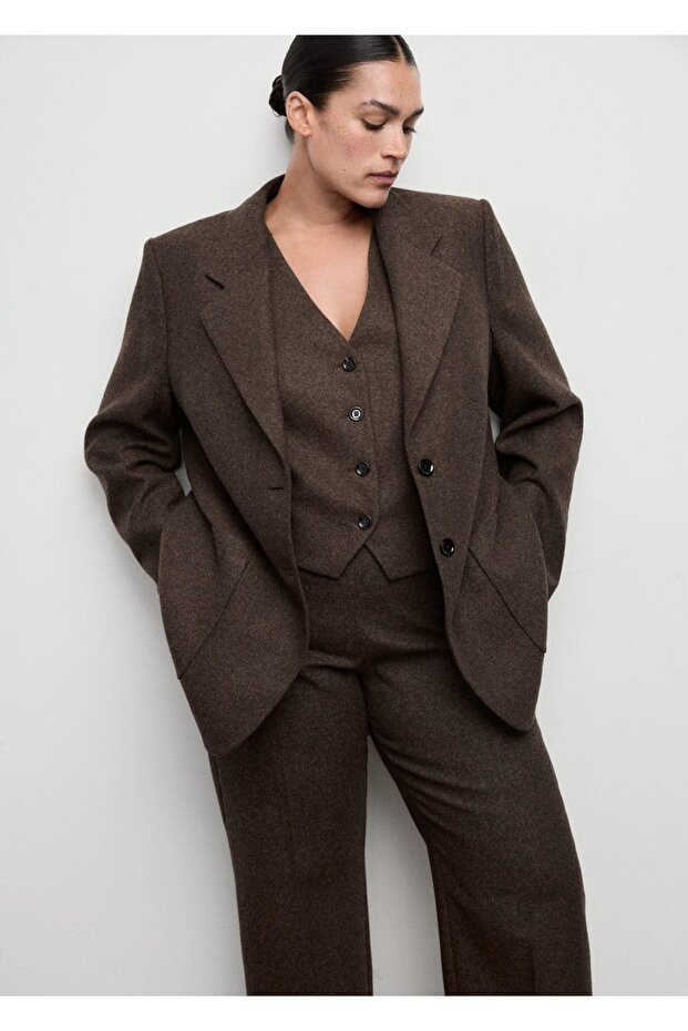 Kırçıllı yün pantolon - 5