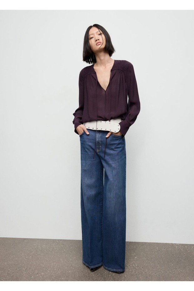 Fular yaka şifon bluz - 2