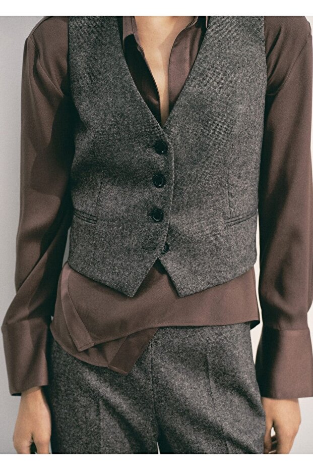 Kırçıllı yün pantolon - 5