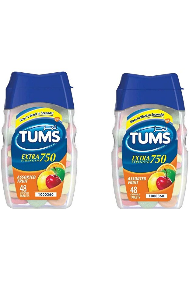 قوة إضافية 750 ملغ 48 قرصًا للمضغ، عبوتان - 1