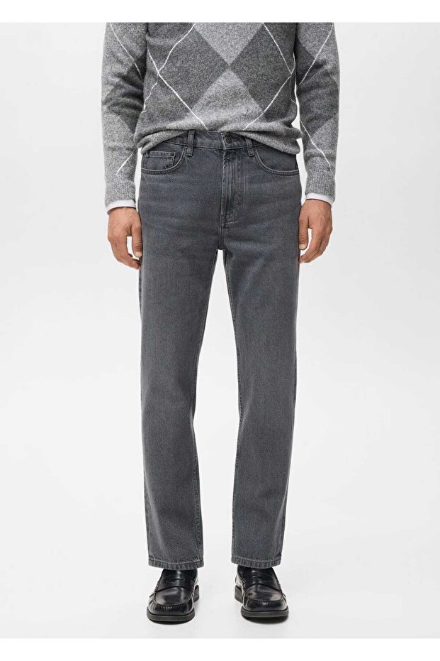 Regular kesim pamuklu jean pantolon - 1