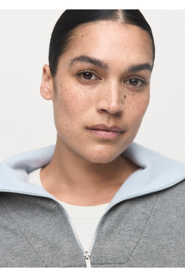 Fermuarlı boğazlı kazak - 8