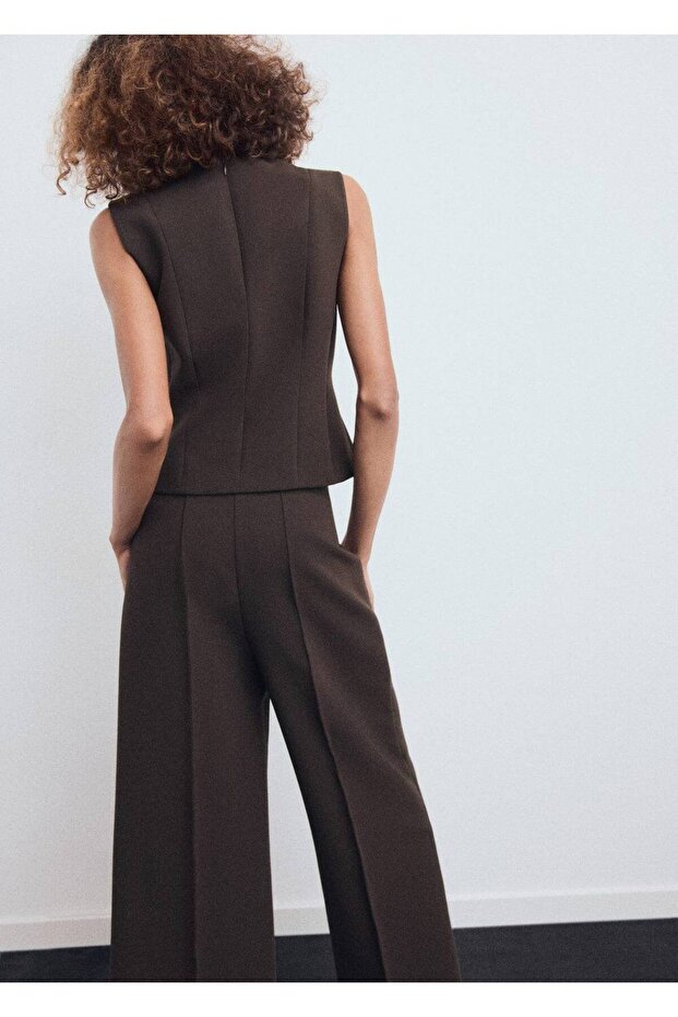 V yaka bağ detaylı bluz - 4