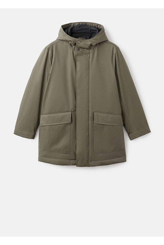 Su itici kapüşonlu kapitone parka - 3