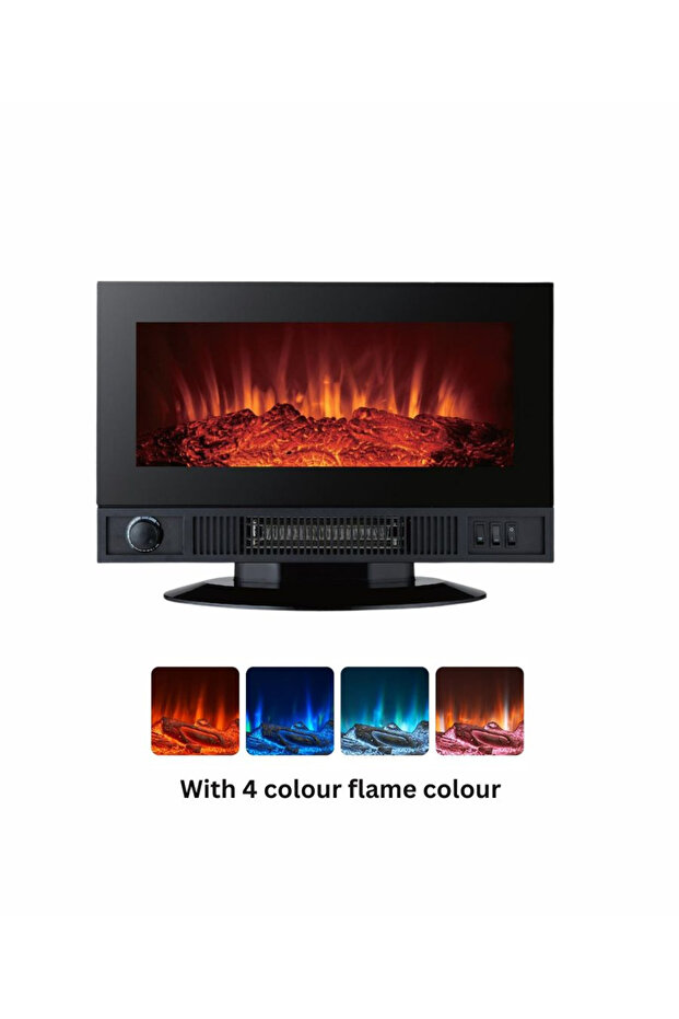 دفاية ديكور بشاشة LED ، بلوتوث وسماعة، تدفئة هوائية مع جهاز تحكم 1800 واط - 3