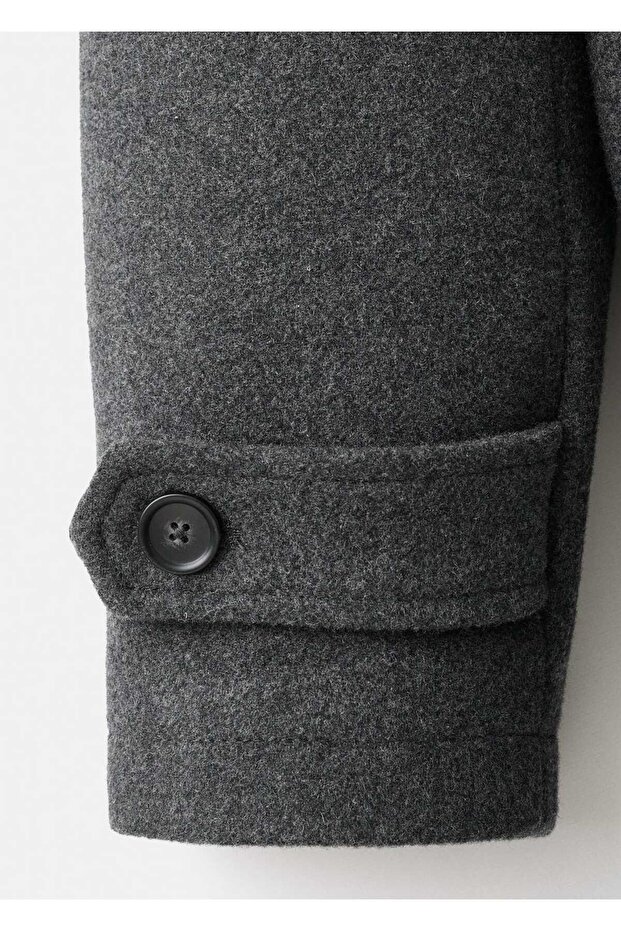 Çıkarılabilir kapüşonlu yün ceket - 8