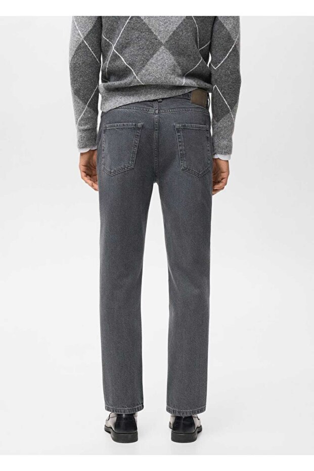 Regular kesim pamuklu jean pantolon - 4