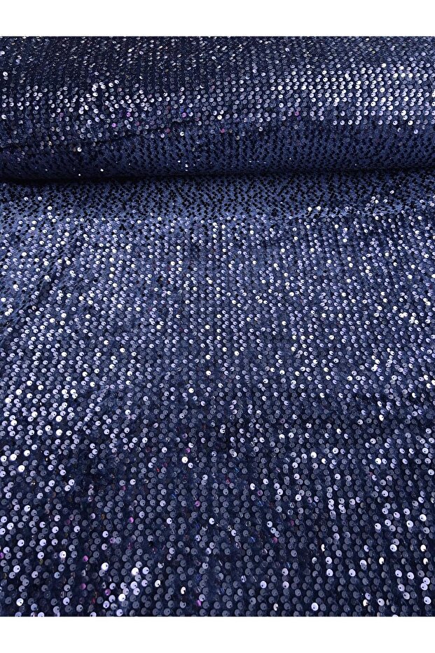 Lacivert Pullu Kumaş - 2