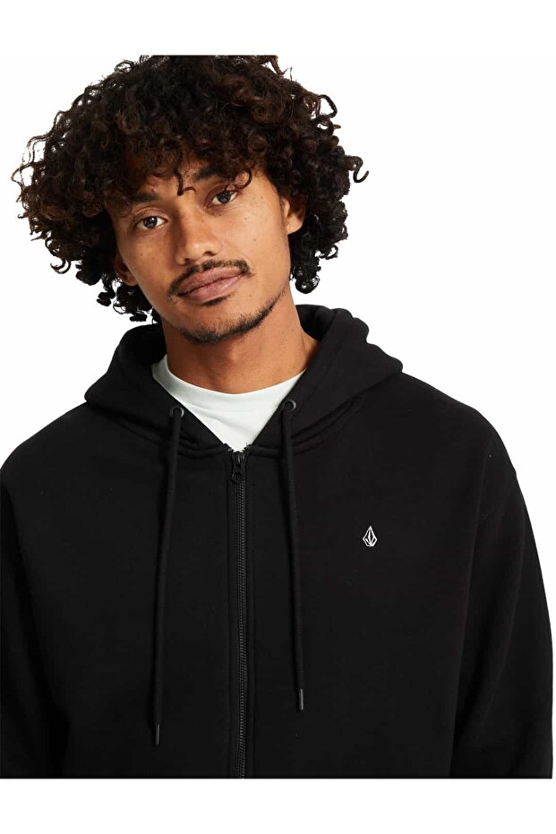 سترة رياضية سوداء بسحاب وحجر واحد - 3