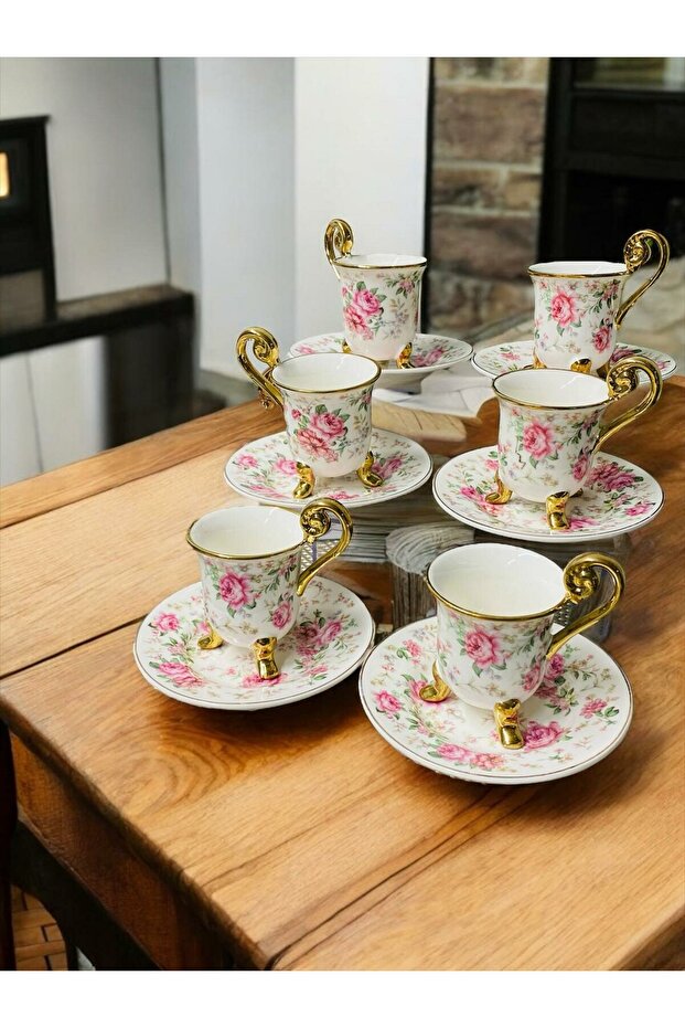 مجموعة فناجين القهوة على شكل زهرة - 1