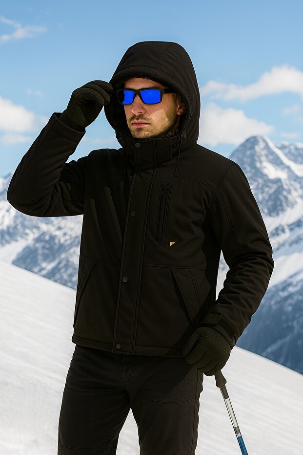 معطف فروي مقاوم للماء والرياح للرجال - 3