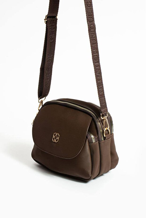 Canvas Column-Strap Multi-Compartment Shoulder and Crossbody Bag