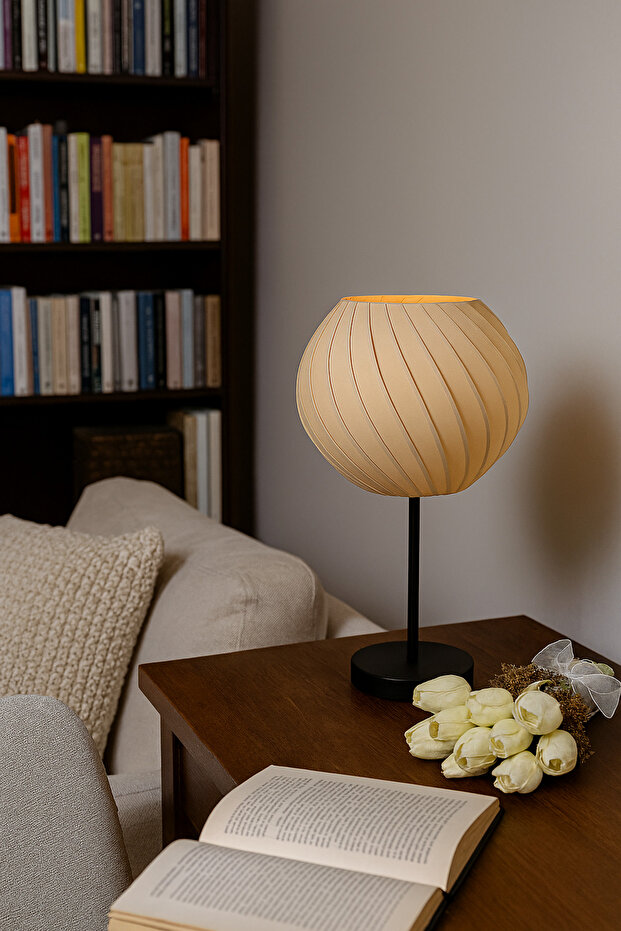 Modern Spiral Abajur - 40 cm Metal ayaklı Lambader - 4