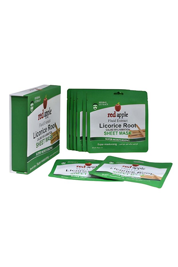 10 face masks with licorice root extract to soothe and moisturize the skin, made from soft and calming cotton fibers. - 1