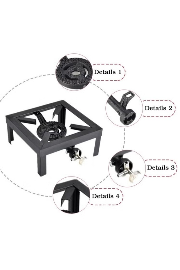 Single burner square gas stove, designed for practicality and durability, suitable for home use, picnics and trips - 2