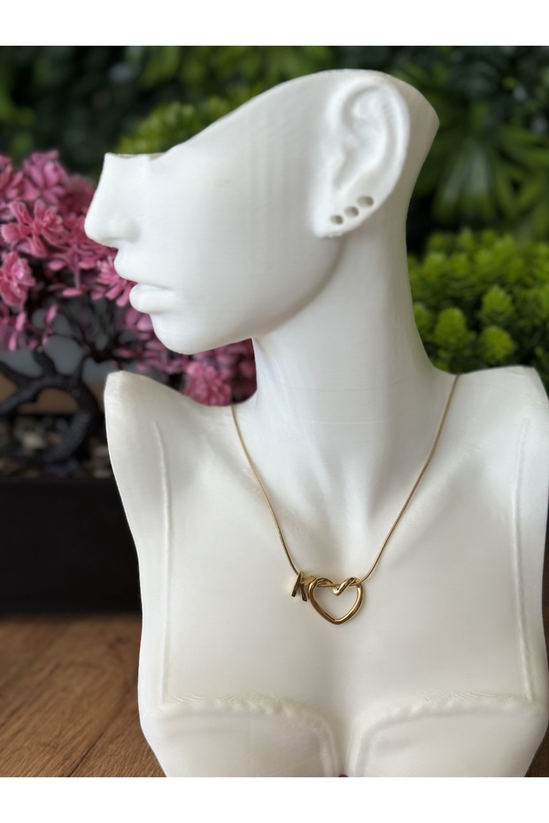 Heart Letter K Steel Necklace