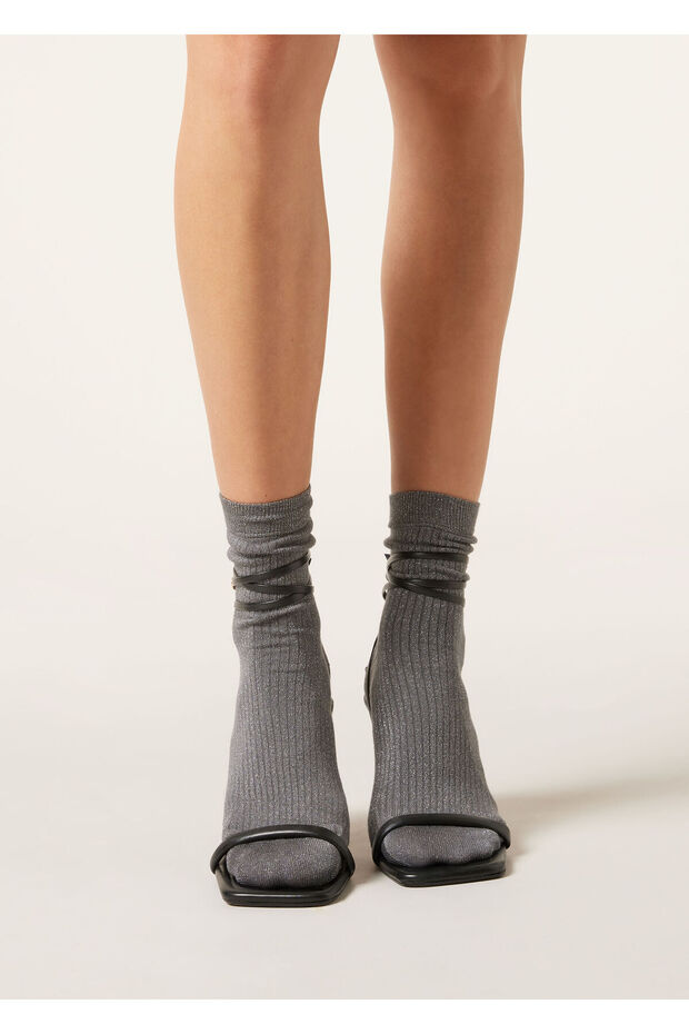 Simli Fitilli Çorap - 2