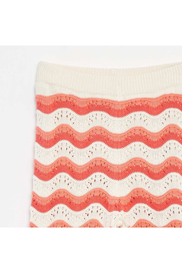 Patterned crochet trousers RED - 2