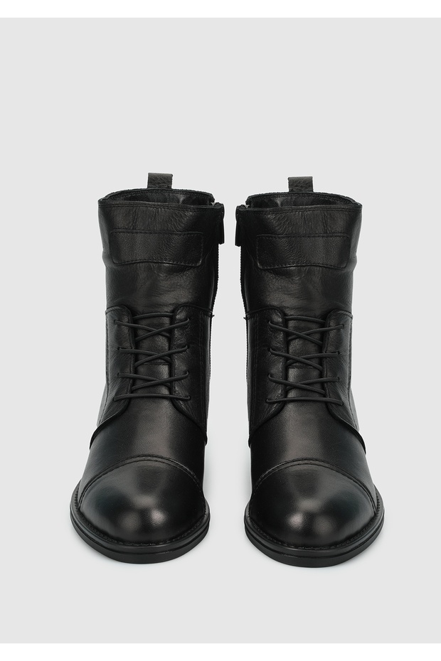 Siyah Deri Kadın Bot - 3