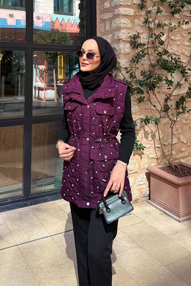 Taşlı Kapitone Yelek 32-2502 - 1