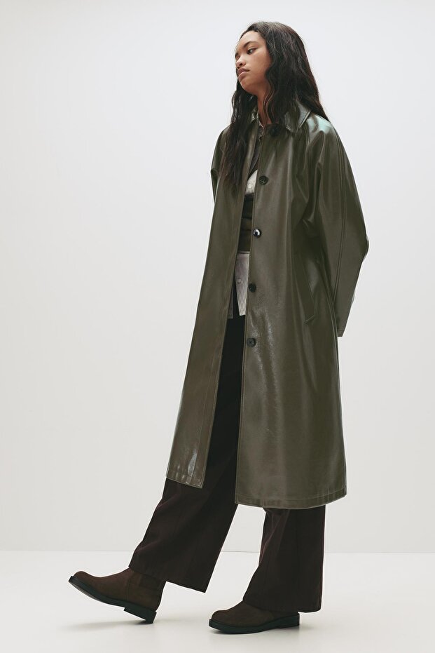 Vinil efektli trençkot - 2