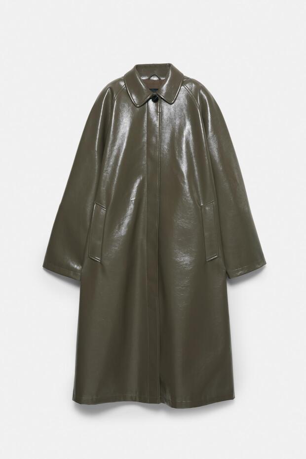 Vinil efektli trençkot - 7