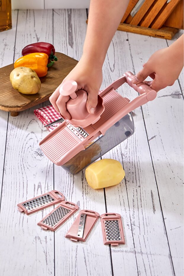 5-Blade Luxury Stainless Steel Grater with Bowl