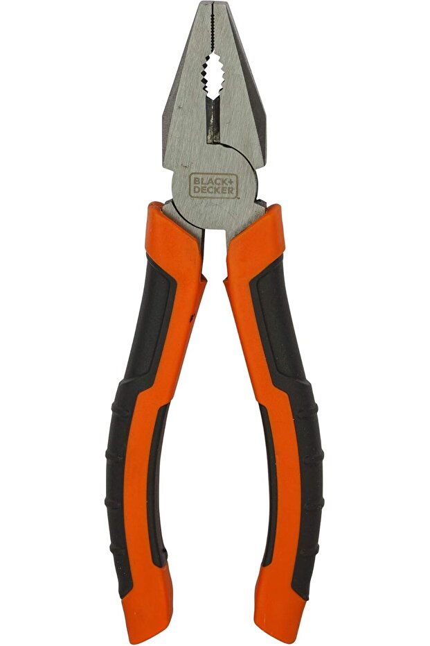 Black & Decker 160Mm Steel Combination Pliers With Bimaterial Handle, Orange/Black - BDHT81587