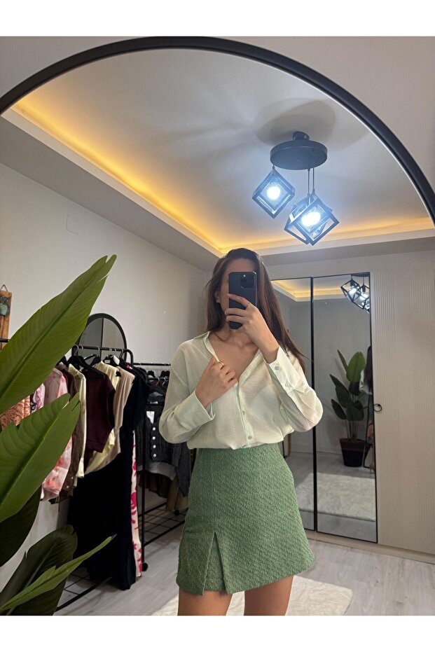 YIRTMAÇLI ŞORT ETEK - 2