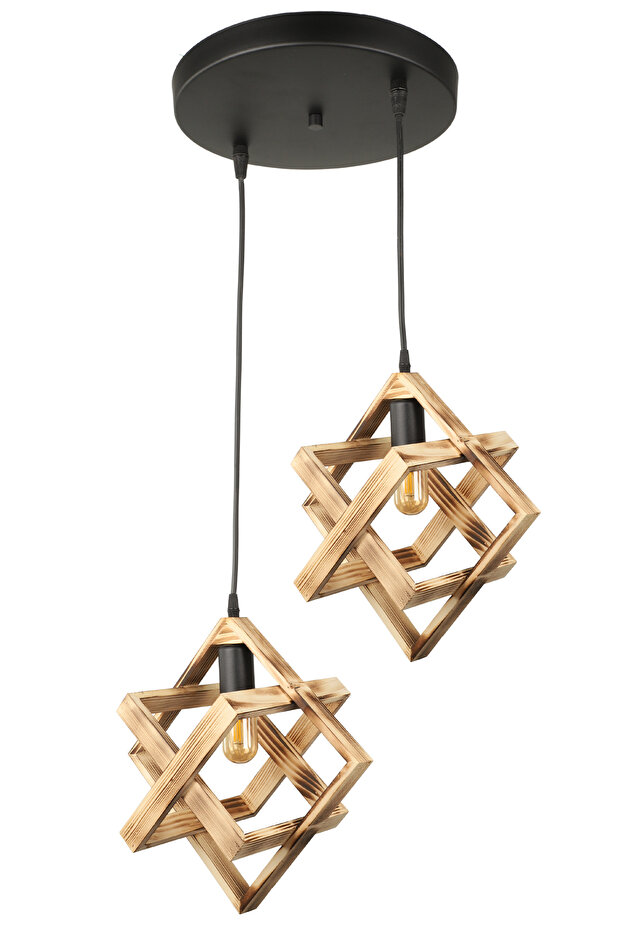 Kareli 2.Li Ahşap Avize - 2