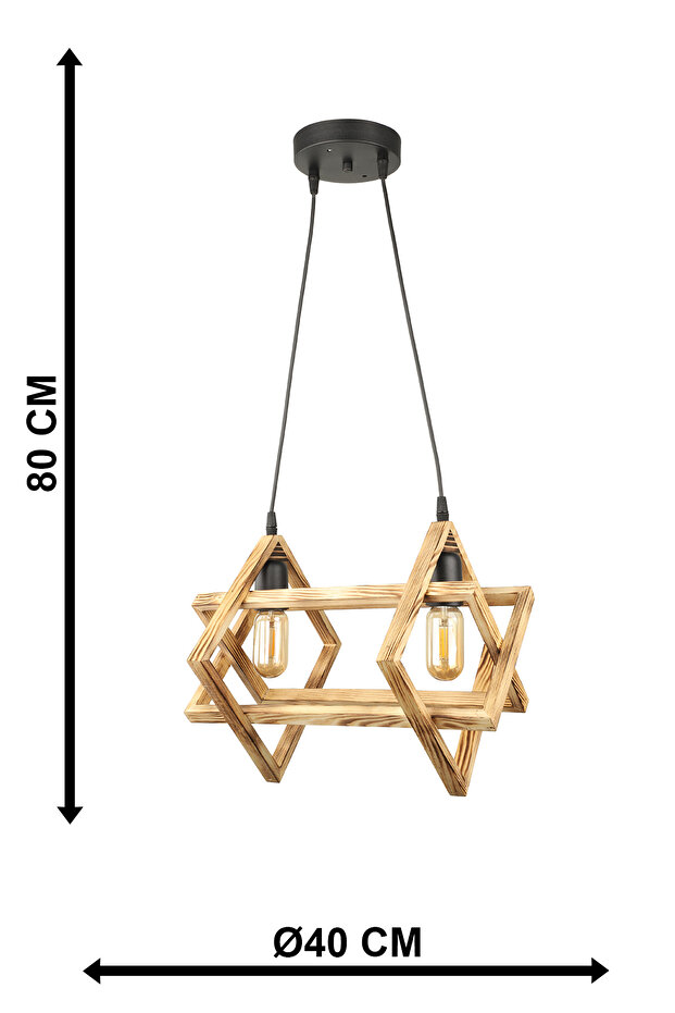Pentora 2.Li Ahşap Avize - 4