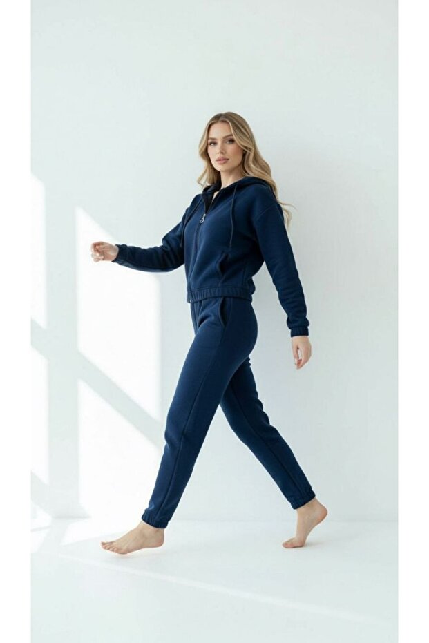 Kapşonlu Crop Sweatshirt - 2