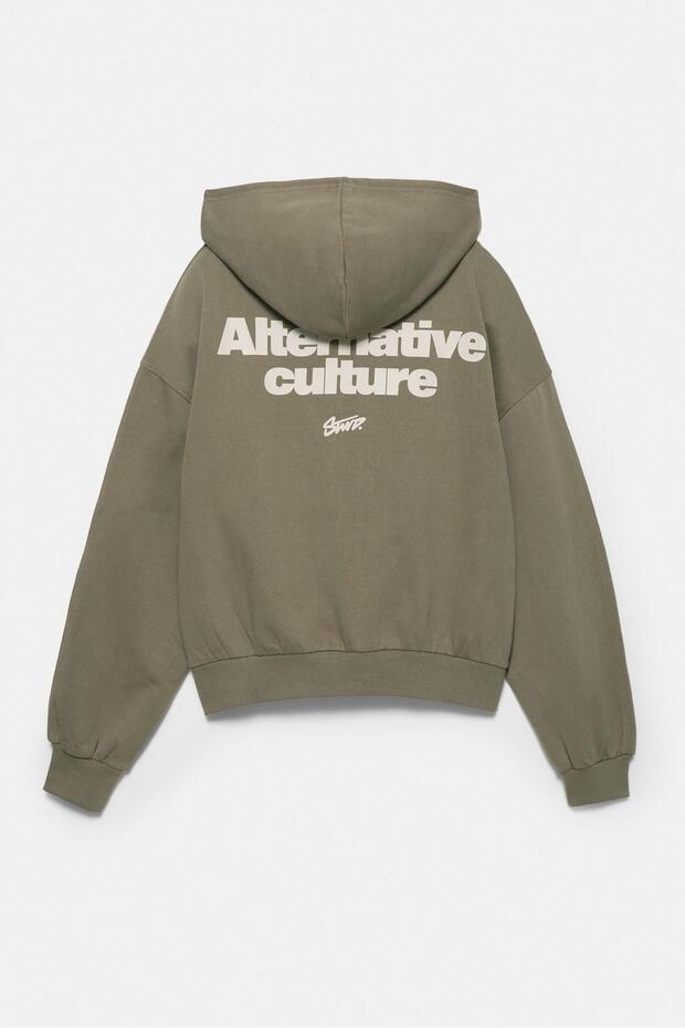 Çift fermuarlı kapüşonlu sweatshirt - 8