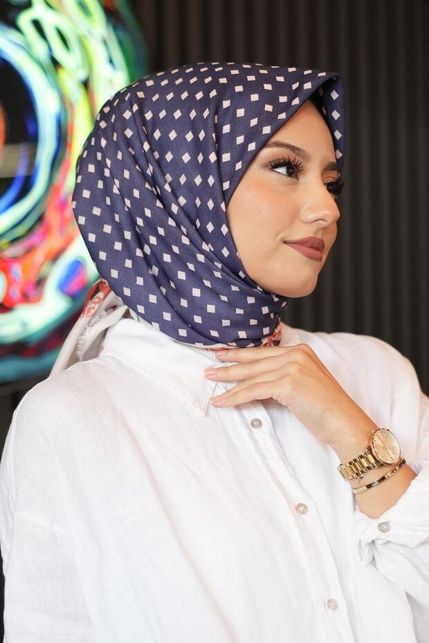 وشاح قطني بنمط البولكا دوت - 1