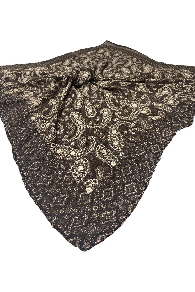 Shawl Patterned Viscose Scarf - 3